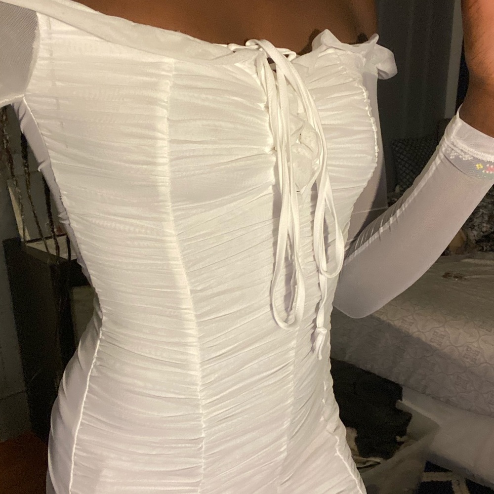 White Mesh Dress